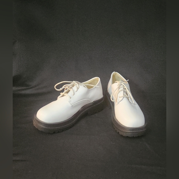 Women's White Chunky Oxfords Size 7.5 - Picture 6 of 16